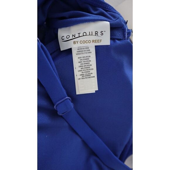 Coco Reef T32110 433 Sz 10/34C Cobalt Blue Tummy-Control Contrast One-Piece $134 - Picture 3 of 6